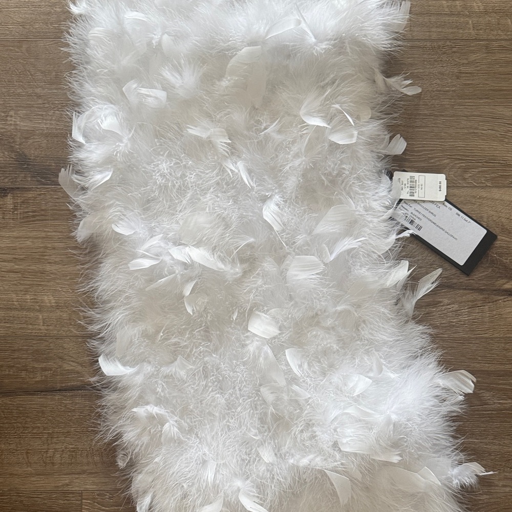 Neiman Marcus White Feather Shoulder Wrap